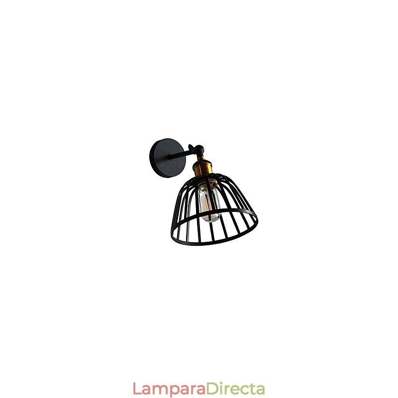 Lámpara de pared de acero pintado con luz, estilo café americano negro tonto, decoración retro, lámpara de sable de luz para pared