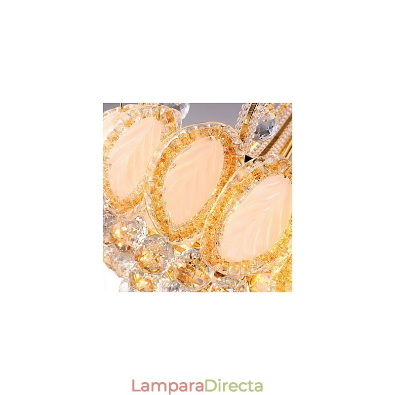 Lámpara colgante de cristal de lujo moderna, diámetro 50 cm, contiene 8 bombillas.