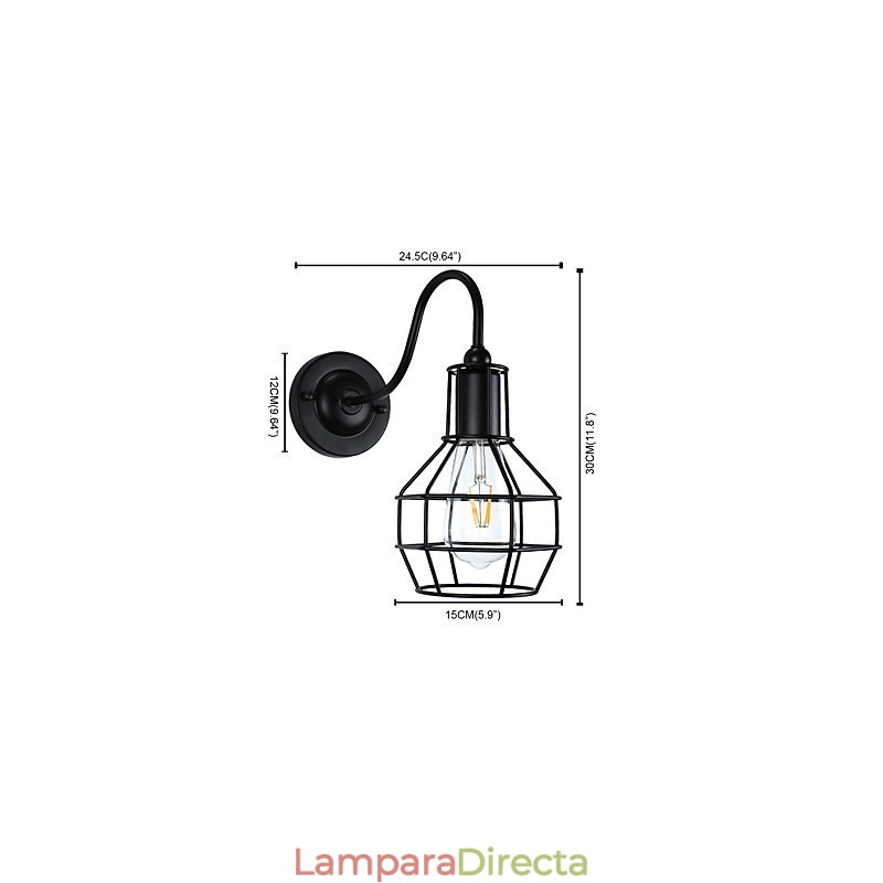 Apliques de pared Aplique de pared Lámpara de pared de hierro Lámpara de sable de luz negra tonta en la pared