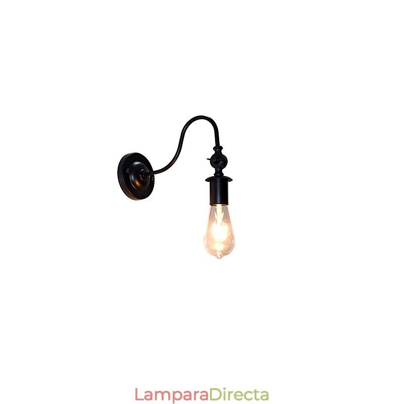 Lámpara de pared de hierro Light Buzz, lámpara de pared con sable de luz negro tonto en la pared