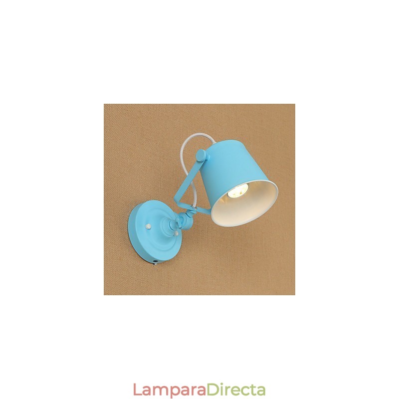 Lámpara de pared con luz descendente y protección para los ojos, ajustable, con brazo oscilante y pintura retro campestre.