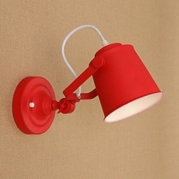 Lámpara de pared con luz descendente y protección para los ojos, ajustable, con brazo oscilante y pintura retro campestre.
