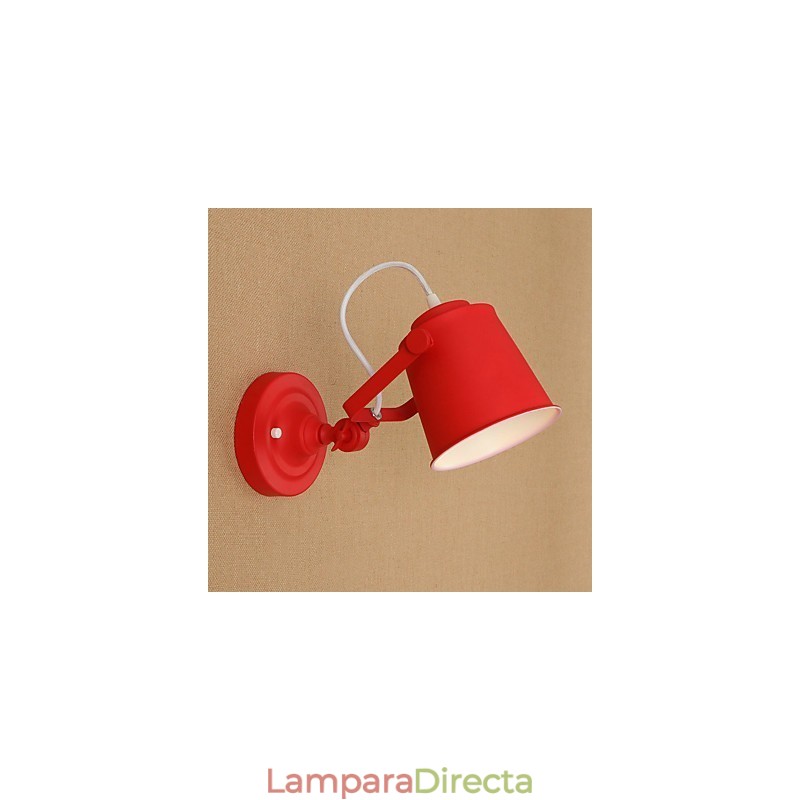 Lámpara de pared con luz descendente y protección para los ojos, ajustable, con brazo oscilante y pintura retro campestre.