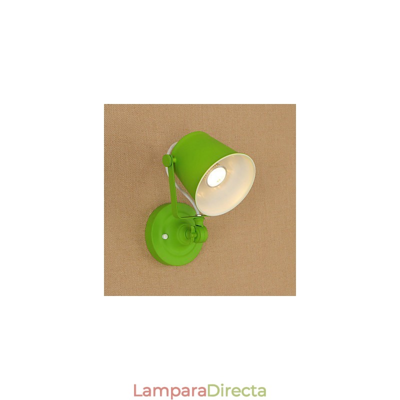 Lámpara de pared con luz descendente y protección para los ojos, ajustable, con brazo oscilante y pintura retro campestre.
