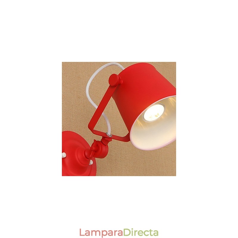 Lámpara de pared con luz descendente y protección para los ojos, ajustable, con brazo oscilante y pintura retro campestre.