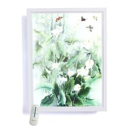 Pintura contemporánea moderna integrada para apliques de pared con luz ambiental.