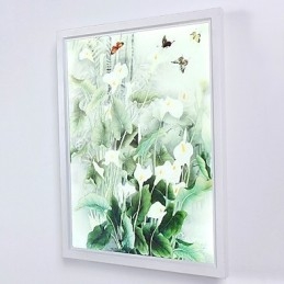 Pintura contemporánea moderna integrada para apliques de pared con luz ambiental.