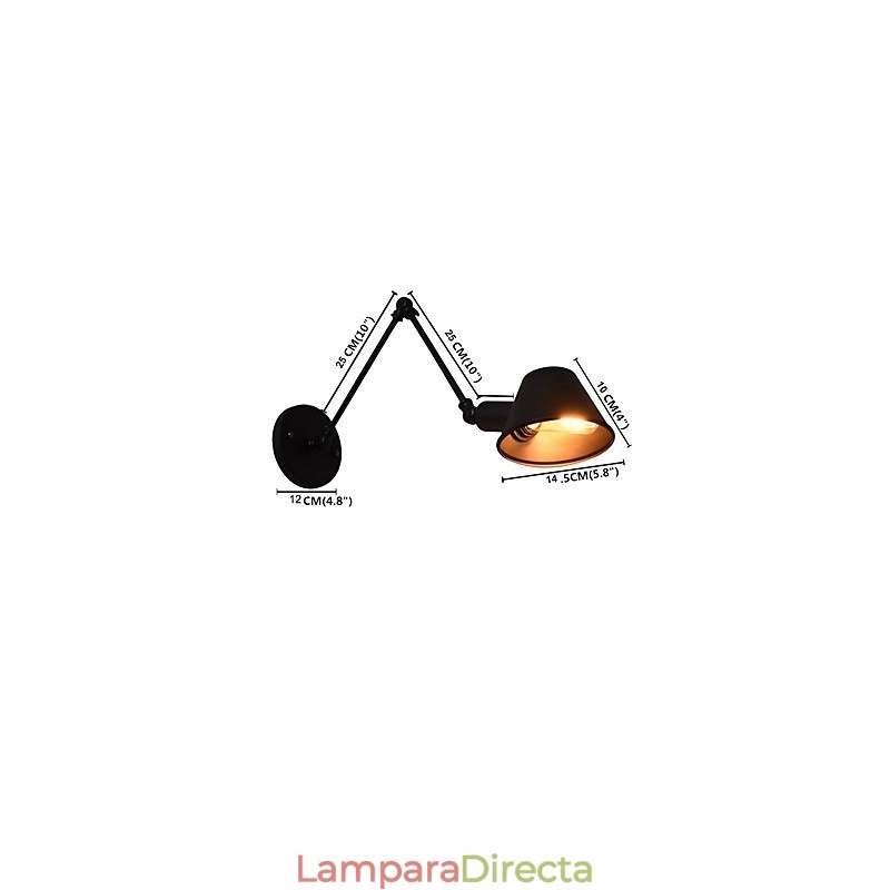 Apliques de pared Aplique de pared Lámpara de pared de hierro Lámpara de sable de luz negra tonta en la pared