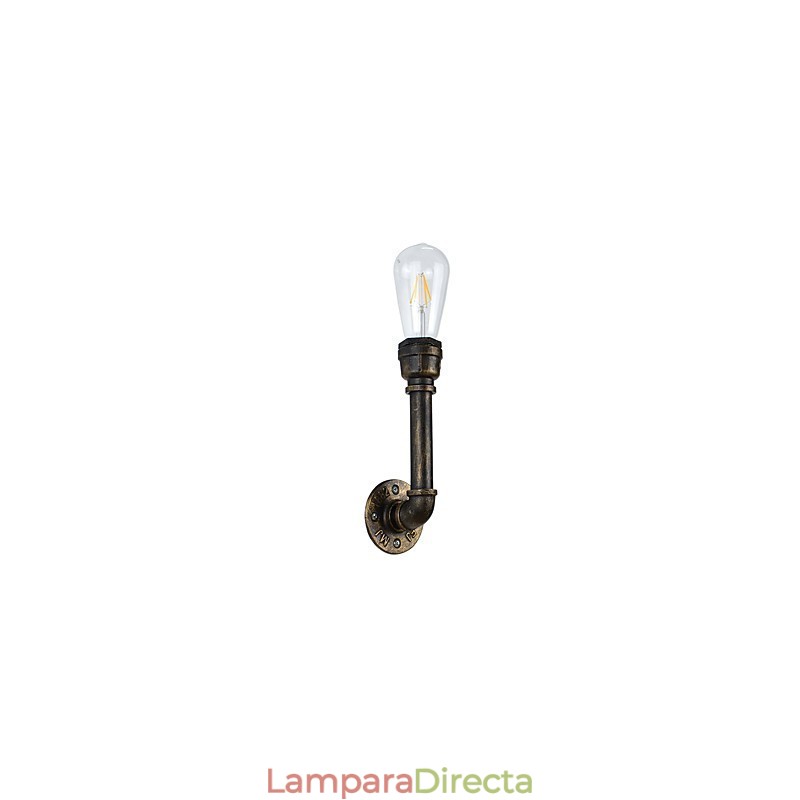 Lámpara de pared rústica tradicional clásica de latón antiguo para iluminación ambiental.