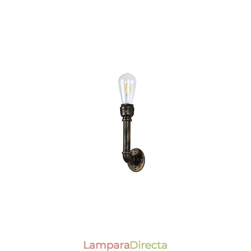 Lámpara de pared rústica tradicional clásica de latón antiguo para iluminación ambiental.