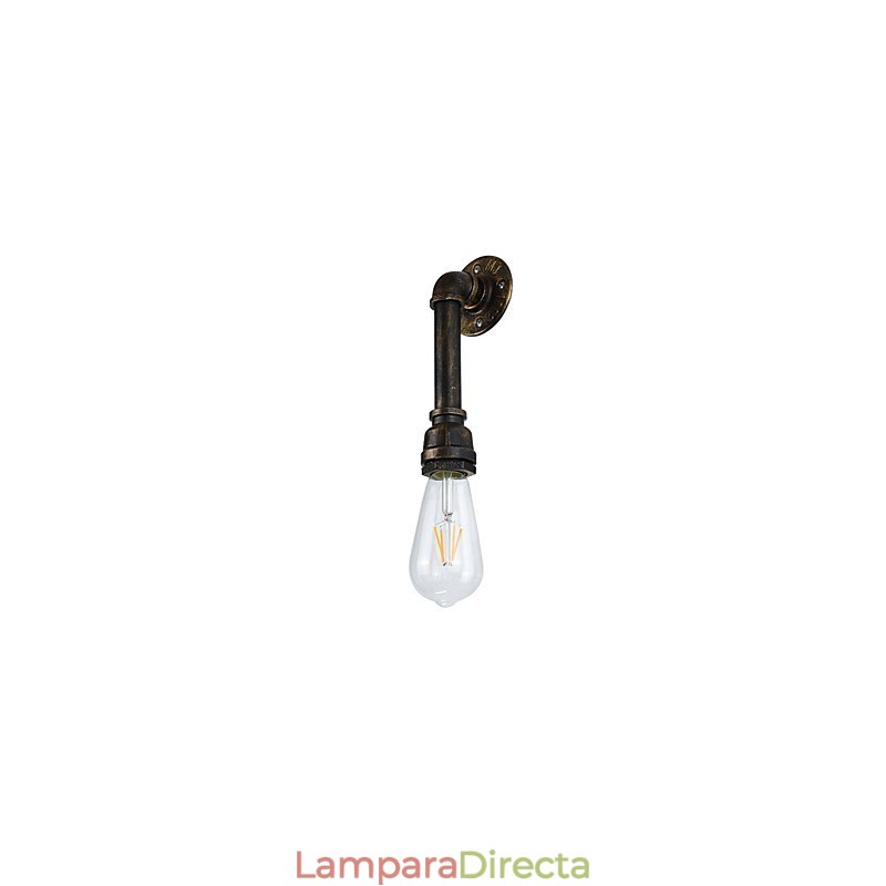 Lámpara de pared rústica tradicional clásica de latón antiguo para iluminación ambiental.