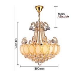 Lámpara colgante de cristal de lujo moderna, diámetro 50 cm, contiene 8 bombillas.
