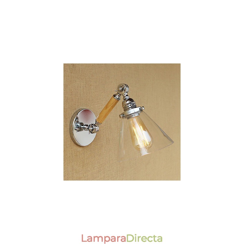 Lámpara de ambiente moderna, contemporánea, estilo campestre, retro, galvanizada, con brazo oscilante.