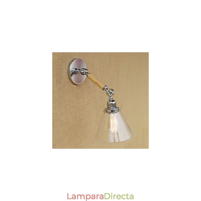 Lámpara de ambiente moderna, contemporánea, estilo campestre, retro, galvanizada, con brazo oscilante.