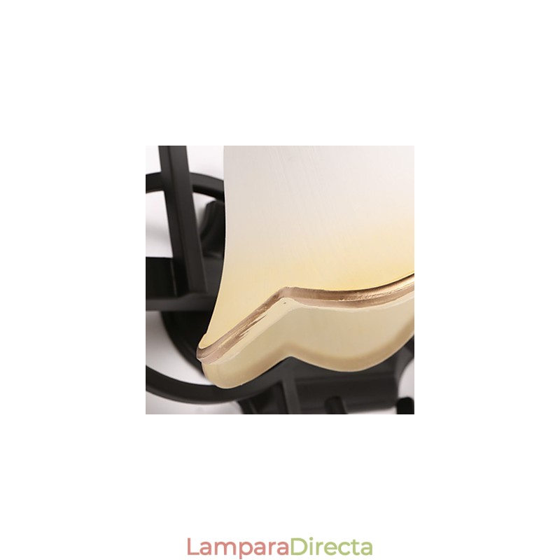 Lámpara de pared de baño con iluminación empotrada de estilo rústico galvanizado.
