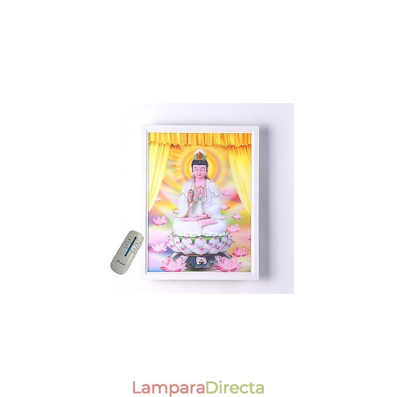 Pintura contemporánea moderna integrada para apliques de pared con luz ambiental.