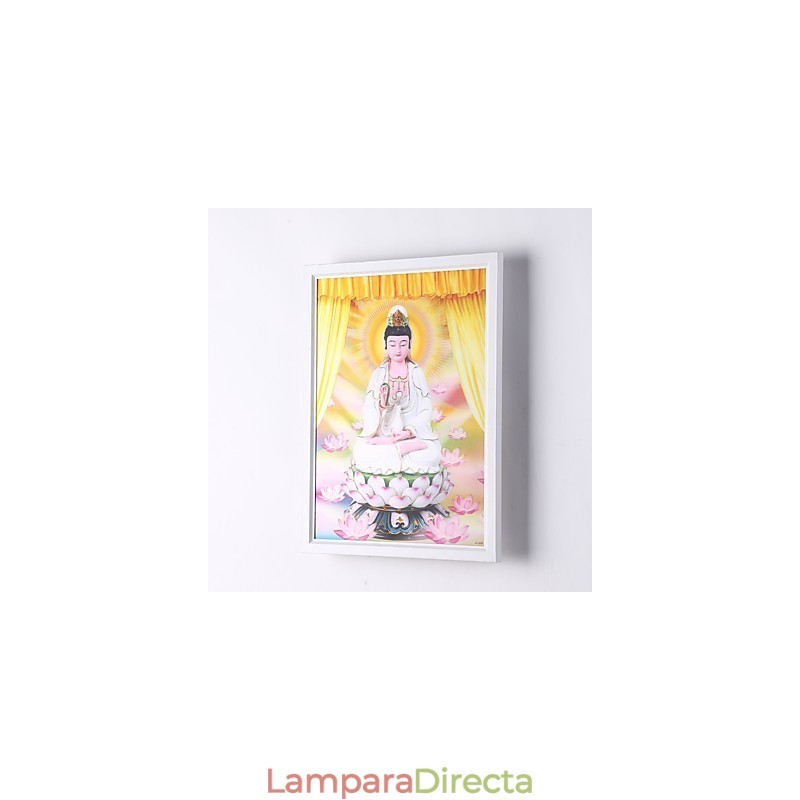 Pintura contemporánea moderna integrada para apliques de pared con luz ambiental.