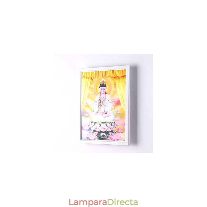 Pintura contemporánea moderna integrada para apliques de pared con luz ambiental.