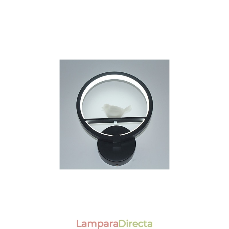 Lámpara de luz ambiental con brazo oscilante, moderna y contemporánea, con pintura contemporánea integrada.