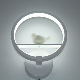 Lámpara de luz ambiental con brazo oscilante, moderna y contemporánea, con pintura contemporánea integrada.