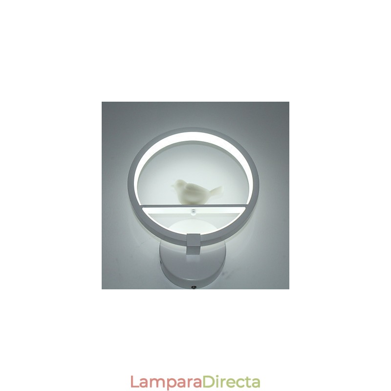 Lámpara de luz ambiental con brazo oscilante, moderna y contemporánea, con pintura contemporánea integrada.