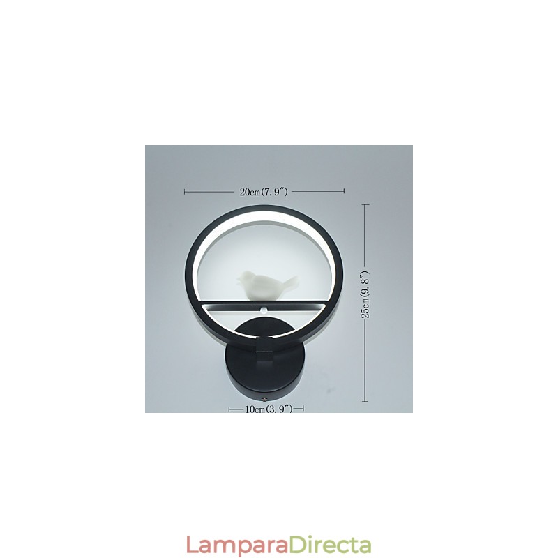 Lámpara de luz ambiental con brazo oscilante, moderna y contemporánea, con pintura contemporánea integrada.