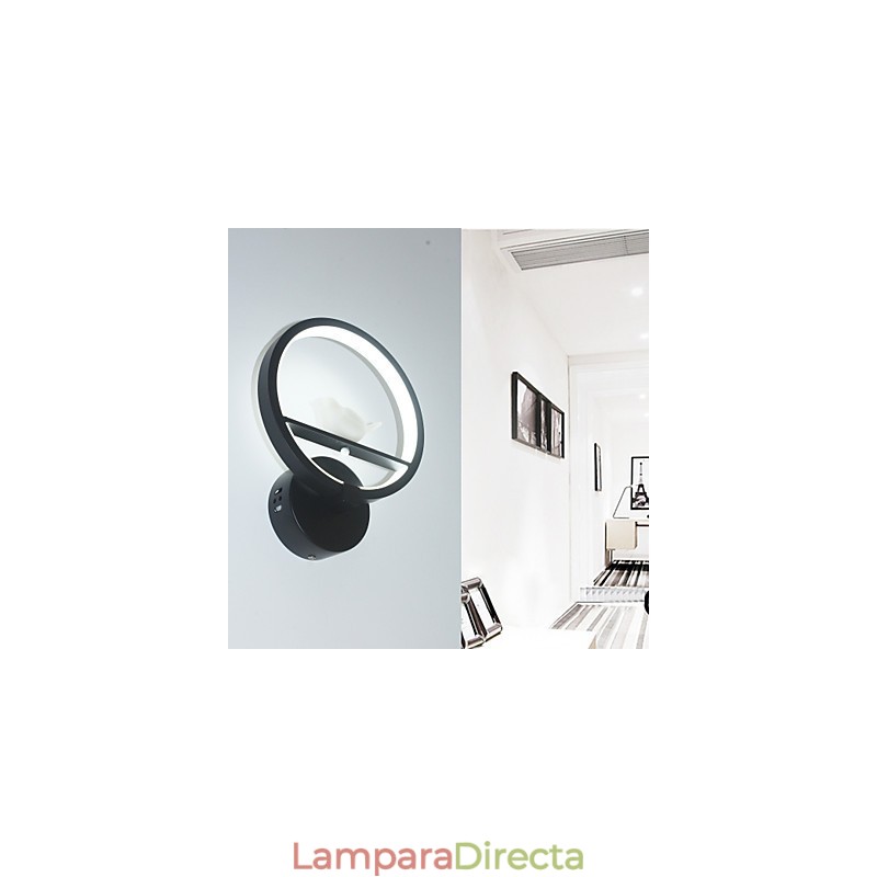 Lámpara de luz ambiental con brazo oscilante, moderna y contemporánea, con pintura contemporánea integrada.