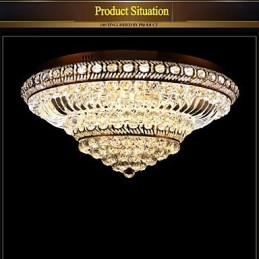 Lámpara de techo de cristal de lujo moderna con cúpula absorbente de luz, diámetro de 60 cm