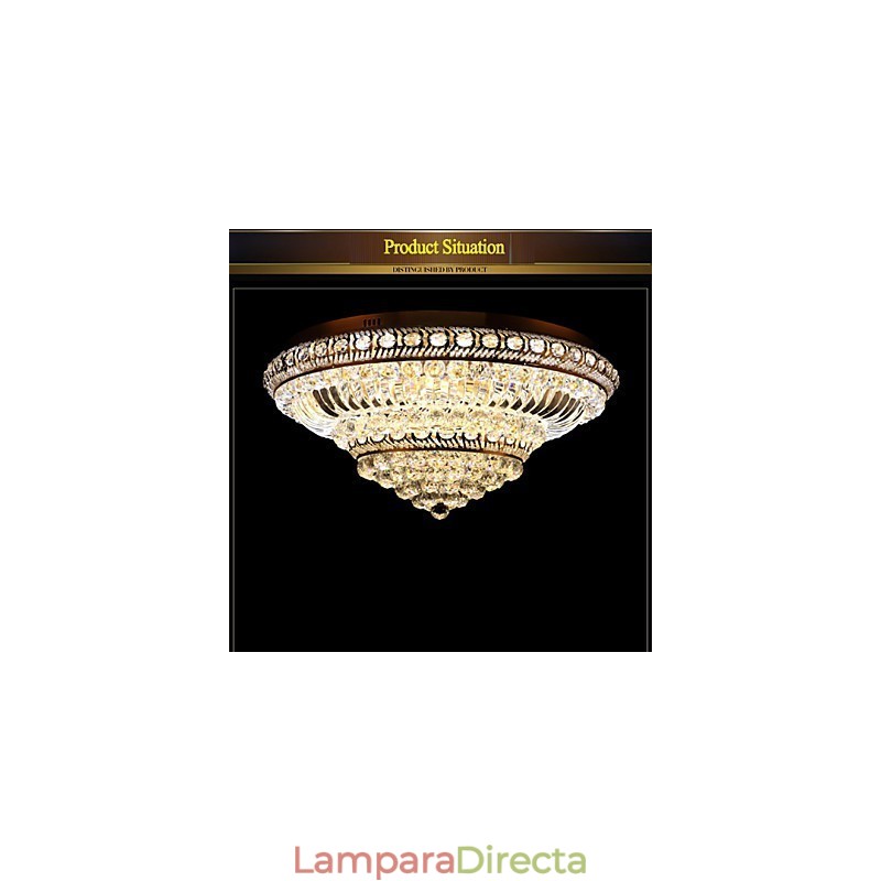 Lámpara de techo de cristal de lujo moderna con cúpula absorbente de luz, diámetro de 60 cm