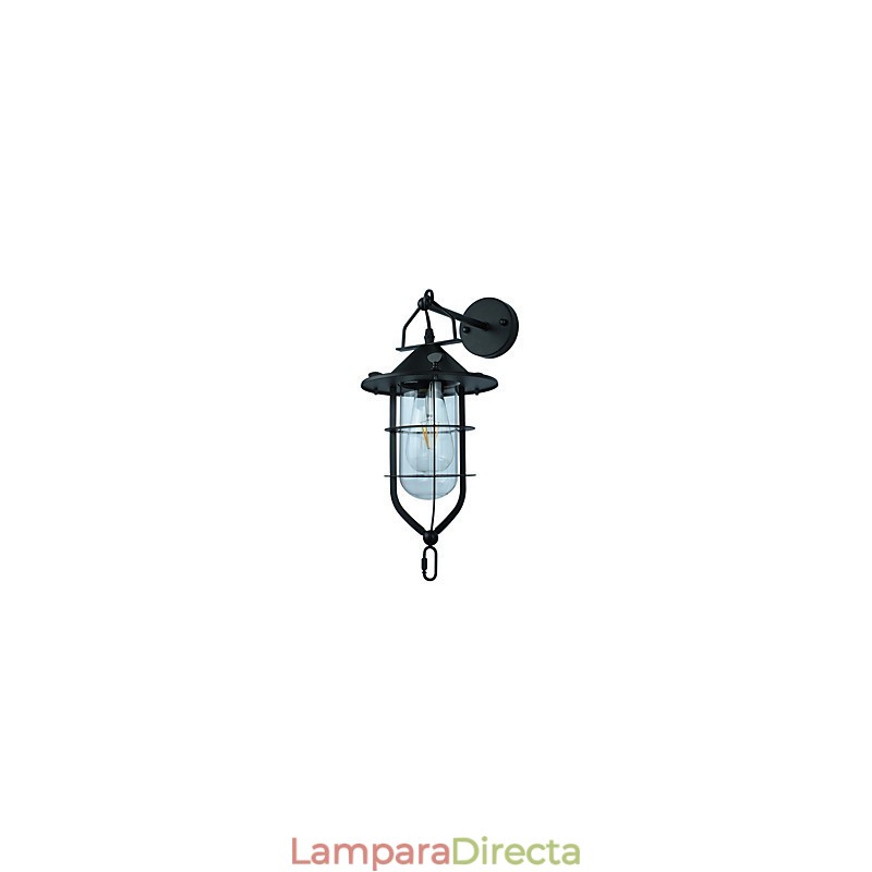 Lámpara de pared de acero pintado con luz, estilo café americano negro tonto, decoración retro, lámpara de sable de luz para pared
