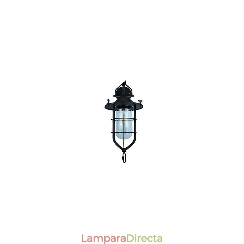 Lámpara de pared de acero pintado con luz, estilo café americano negro tonto, decoración retro, lámpara de sable de luz para pared