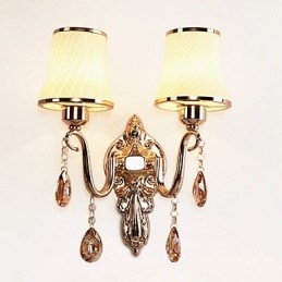 Lámpara de pared con luz ambiental moderna y contemporánea con acabado galvanizado para protección ocular de cristal.