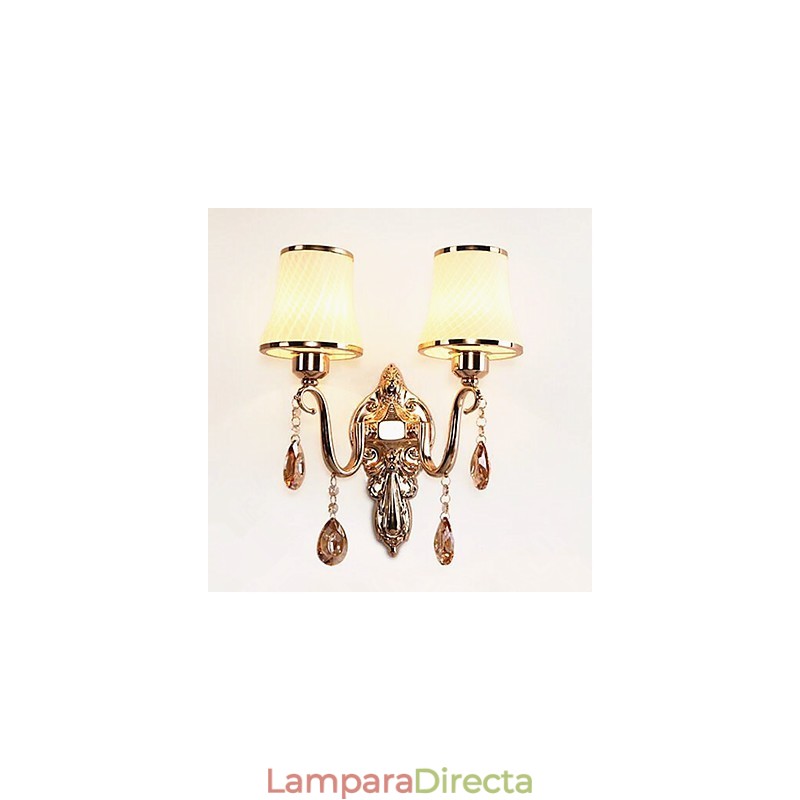 Lámpara de pared con luz ambiental moderna y contemporánea con acabado galvanizado para protección ocular de cristal.