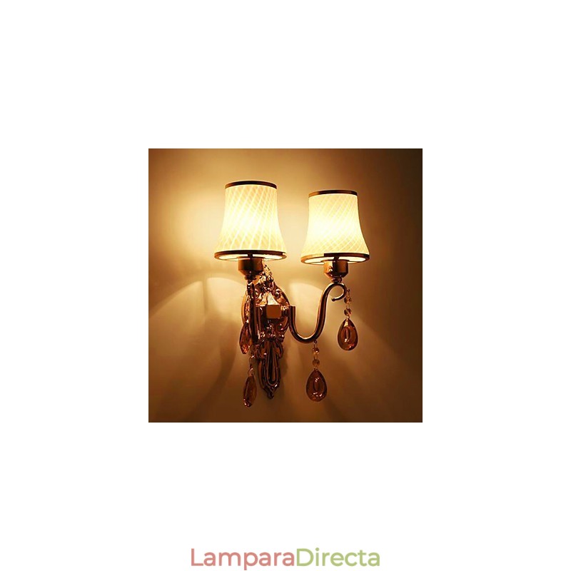 Lámpara de pared con luz ambiental moderna y contemporánea con acabado galvanizado para protección ocular de cristal.