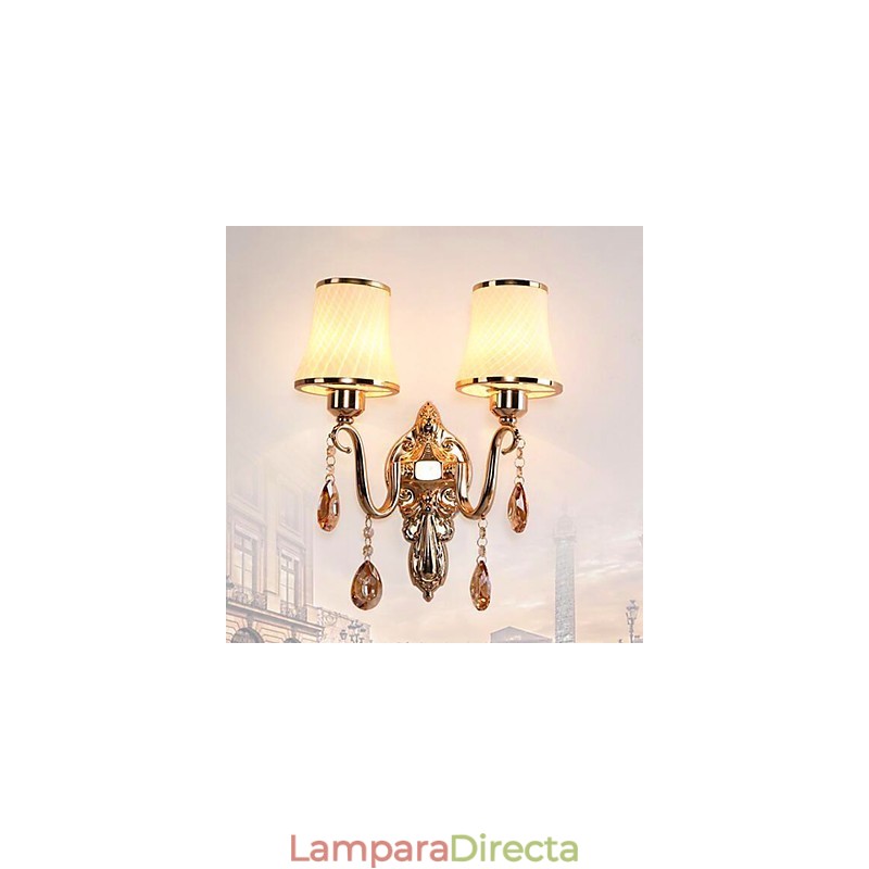 Lámpara de pared con luz ambiental moderna y contemporánea con acabado galvanizado para protección ocular de cristal.