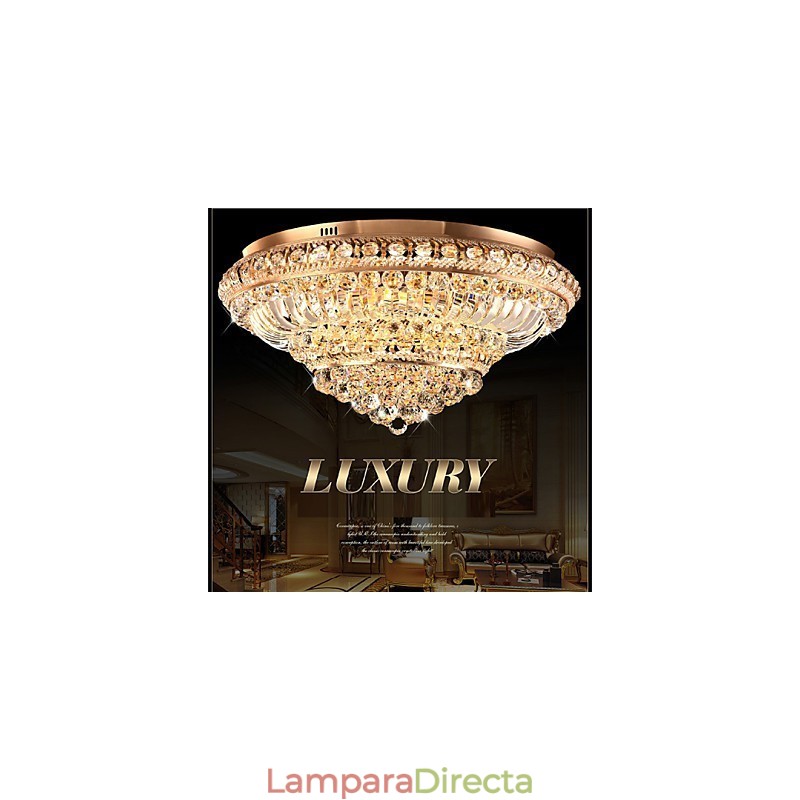 Lámpara de techo de cristal de lujo moderna con cúpula absorbente de luz, diámetro de 60 cm