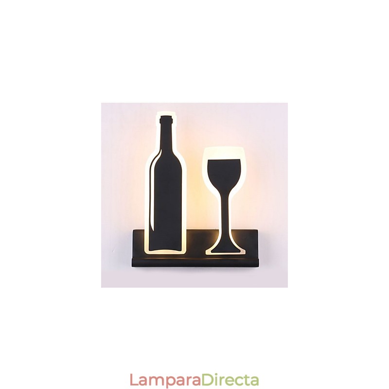 Pintura contemporánea moderna integrada para apliques de pared con luz ambiental.