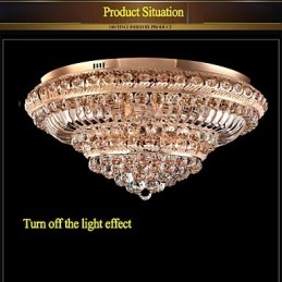Lámpara de techo de cristal de lujo moderna con cúpula absorbente de luz, diámetro de 60 cm