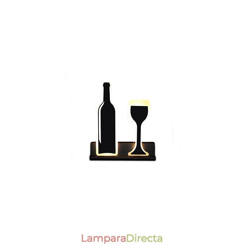 Pintura contemporánea moderna integrada para apliques de pared con luz ambiental.