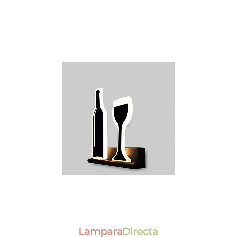 Pintura contemporánea moderna integrada para apliques de pared con luz ambiental.