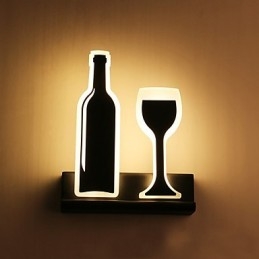 Pintura contemporánea moderna integrada para apliques de pared con luz ambiental.