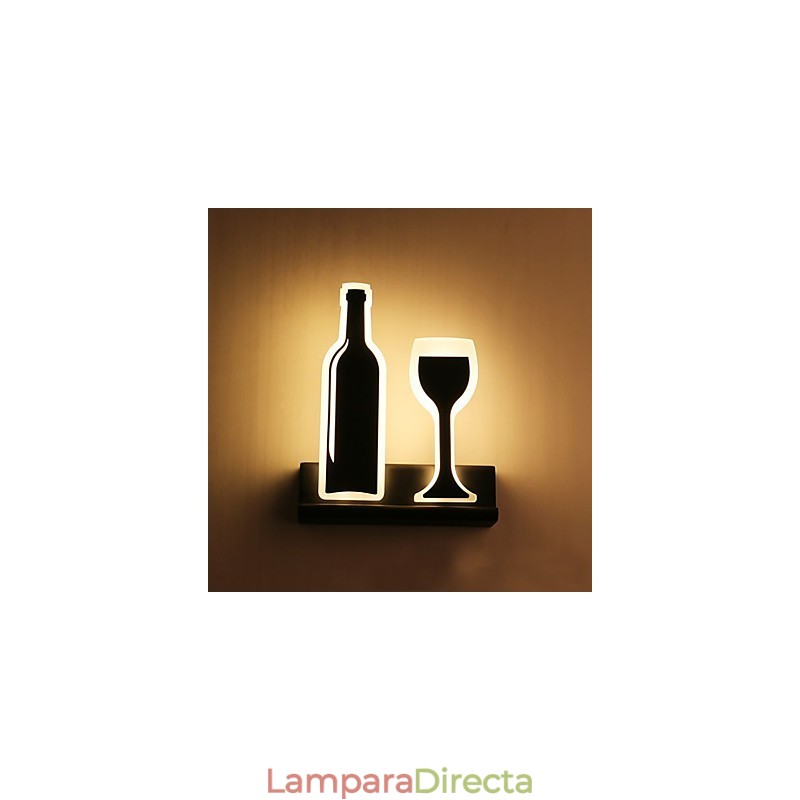 Pintura contemporánea moderna integrada para apliques de pared con luz ambiental.
