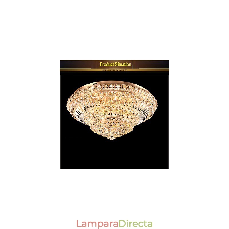 Lámpara de techo de cristal de lujo moderna con cúpula absorbente de luz, diámetro de 60 cm
