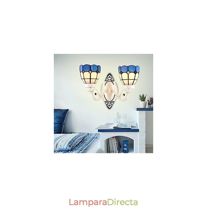 Apliques de pared con luz empotrada con pintura rústica tipo cabaña