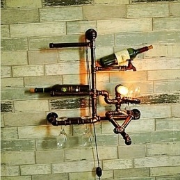 Pintura contemporánea moderna integrada para apliques de pared con luz ambiental.