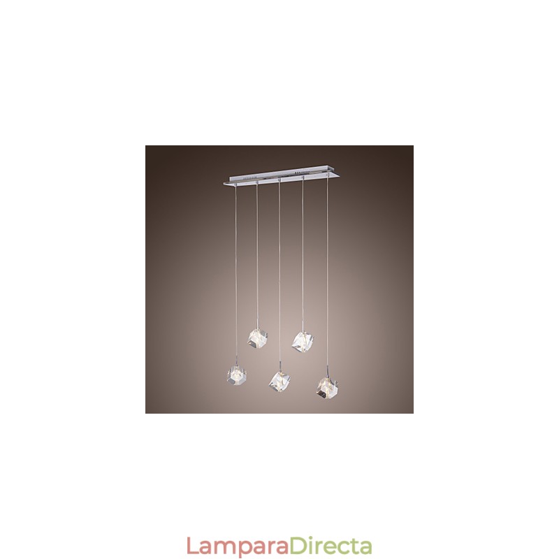 Lámpara colgante moderna contemporánea de cristal de isla en cromo