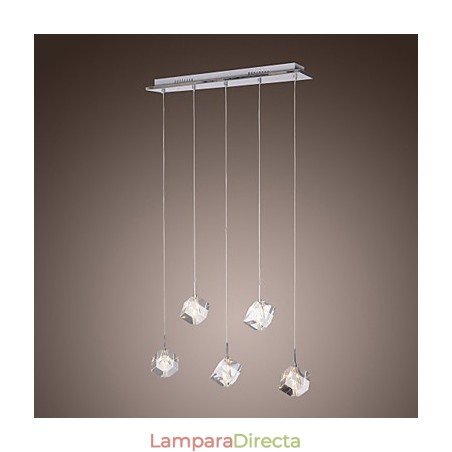 Lámpara colgante moderna contemporánea de cristal de isla en cromo Lámpara colgante moderna contemporánea de cristal de isla en cromo