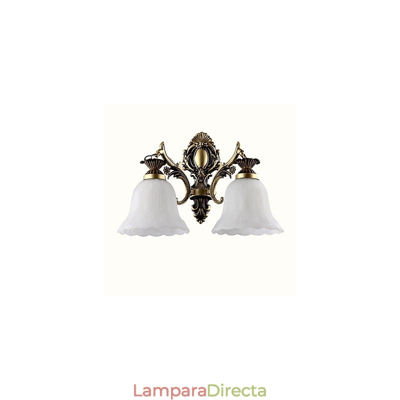 Pintura contemporánea moderna para apliques de pared con luz descendente.