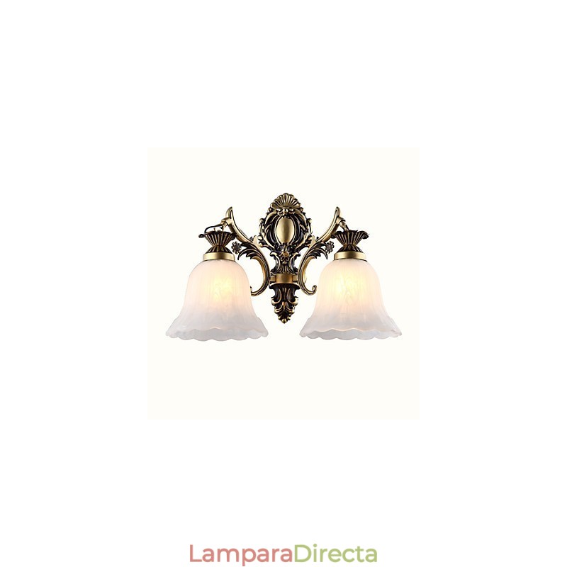 Pintura contemporánea moderna para apliques de pared con luz descendente.