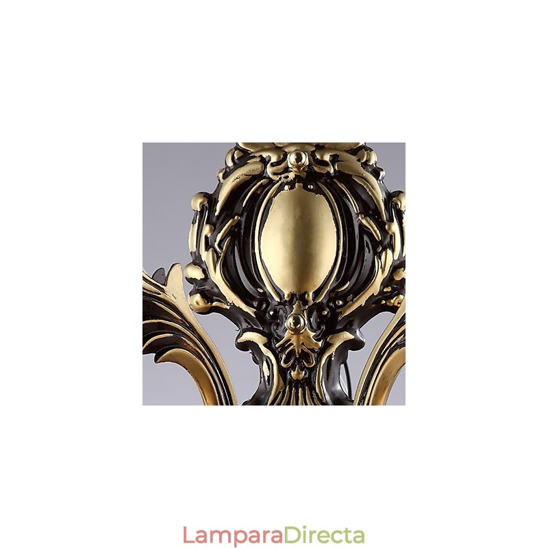 Pintura contemporánea moderna para apliques de pared con luz descendente.